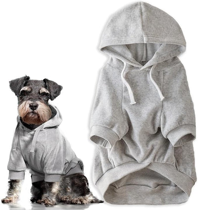 Pet Passion Cooper II Organic Cotton Velour Dog Hoodie Pet Coat for Small, Medium and Large Dogs, Light Heather Gray, Medium