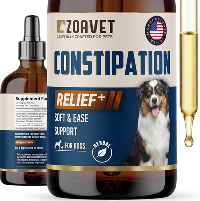 Dog Constipation Relief Made in USA – Liquid Stool Softener for Dogs, Fast Acting Dog Laxative for Constipation & Blockage Support, Gentle Digestive Aid