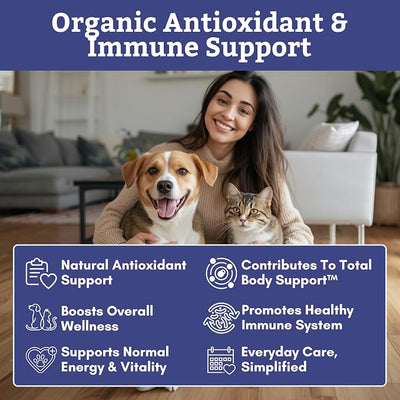 Wholistic Pet Organics Spirulina Powder for Dogs and Cats - Antioxidant Support for Dogs and Cats - Immune Support Supplement, Promotes Overall Wellness - Human-Grade Superfood for Pets - 85 Scoops