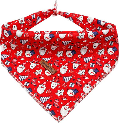 Lionheart Glory Christmas Bandana Kerchief - 1 Pack Washable Soft Scarf, Square Adjustable for Girl or Boy Dogs and Cats