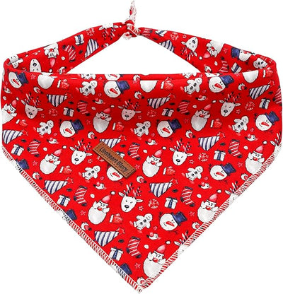 Lionheart Glory Christmas Bandana Kerchief - Washable Soft Scarf, Square Adjustable for Girl or Boy, Medium Large Dogs