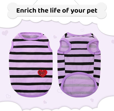 Dog Shirts for Large Dogs, Striped T-Shirts Pets Vest Pet Apparel Tee Shirts Dog Tank Top Spring Summer Suitable for Chihuahua French Bulldog Bichon Shih Tzu