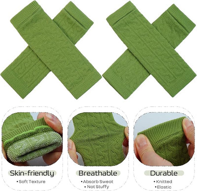 ROZKITCH Dog Elbow Callus Protector, 2PCS Front Leg and 2PCS Back Leg Knee, Dog Elbow Wrap, Dog Leg Warmer Wrap Protector, Pet Elastic Knitted Breathable Protective Socks Green XL