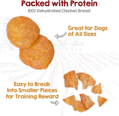 Riley's Waffles Chicken Chips for Dogs - USA Sourced 100% Chicken Breast - Dehydrated and Lean Jerky Treats - Single Ingredient Dog Treat - 16oz