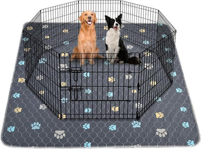 Washable Pee Pads for Dogs, 2 Pack Large 48"x48" Ultra-Absorbent and Leak-Proof Non-Slip Potty Training Pads, Fast Absorbent Pet Whelping Pads, Puppy Playpen Mat for Incontinence, Housebreak, Crate