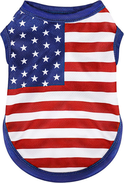 American Flag Inspired Dog Vest: Perfect Dog Shirt, Ideal Tank Top for Everyday Wear, Independence Day Celebrations Crafted Materials for a Cute and Stylish Look Blue S
