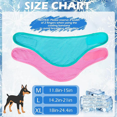 EXPAWLORER Dog Cooling Bandana - 2 Pack Instant Cooling Dog Bandanas, Chill Out Pet Cool Scarf Summer Essentials Ice Neck Cooler Wrap, Prevent Sunstroke for Small Medium Large Dogs, Green Pink XL