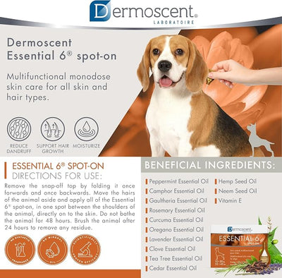 Dermoscent SpotOn Skin Care for Medium Dogs 22 to 44 lbs(10 to 20 kg)
