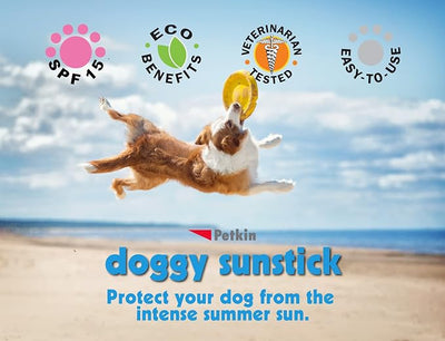 Petkin Dog Sunscreen Sunstick, 2 Pack – Sunscreen for Dogs and Puppies, SPF 15 – Simply Rub on Anytime for Instant Sun Protection – Vanilla Coconut Scent, .5 oz Net Weight – Ideal for Travel