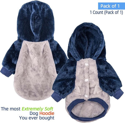 FabriCastle Dog Hooded Sweater, Dog Clothes for XXS XS Small Dogs Boy & Cats, Soft and Warm Pet Coat, Winter Pet Jacket, Doggy Apparel Costumes, Puppy Outfits Snap On Hoodies (Grey Body, XX-Small)