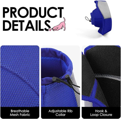 AOFITEE Large Dog Cone - Adjustable Dog Cone to Stop Licking, Foldable Extra Large Cones Dogs for Wound Healing, Pet Elizabethan Cones Collar After Surgery, XL Fabric Pet Neck Collar, Blue X-Large