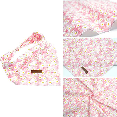 Lionheart glory Dog Bandana Dog Kerchief 1 Pack Washable Soft Comfortable Dog Scarf, Square Adjustable Girl or Boy Florals Spring Summer Dog Bandanas for Small Dogs