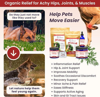 Glacier Peak Holistics Inflapotion - Natural Herbal Anti-Inflammatory for Dogs & Cats, Organic Remedy for Arthritis, Inflammation, Hip & Joint Pain, Mobility & Wellness - 3oz (90 Servings)