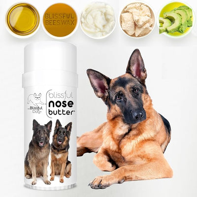 The Blissful Dog German Shepherd Nose Butter, Versatile Dog Nose Balm for Dry Nose, Handcrafted Nose Moisturizer, Easy-to-Apply Dog Essentials, Unscented, 2.25 oz.