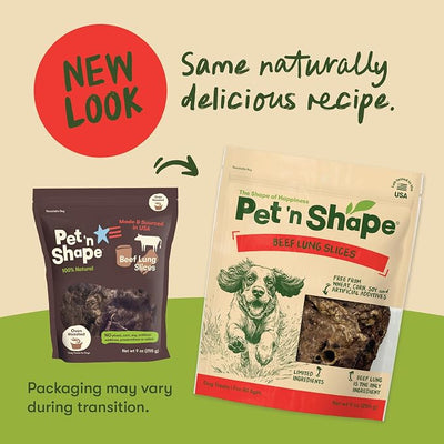 Pet 'n Shape Beef Lung Dog Treats – Made and Sourced in the USA - Training Treat - 9 Ounce