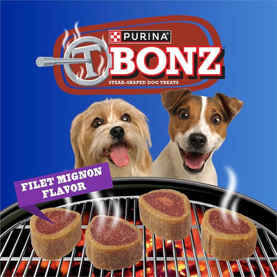 Purina T-Bonz Filet Mignon Flavor Steak Shaped Treats for Dogs - (Pack of 4) 28 oz. Pouches