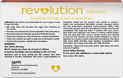 Revolution (selamectin) Topical Solution for Dogs, 20.1-40 lbs (Red), 6 Tubes
