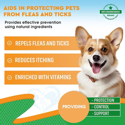 Oral Flea & Tick Prevention for Dogs and Cats - Natural Flea Control and Medicine & Treatment for Small and Large Dogs - Multivitamin Drops Supplements for Pets