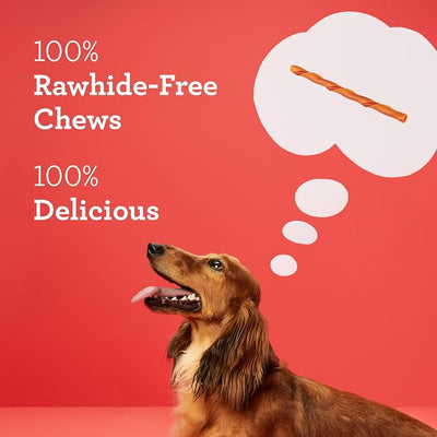 DreamBone Peanut Butter Twist Stick Dog Treats, Daily Rawhide-Free Chew, Digests Safely and Completely, with Real Protein, Peanut Butter and Veggies, 50 Count