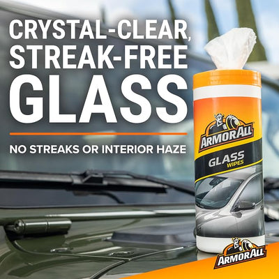 Armor All Protectant, Glass and Cleaning Wipes, Wipes for Car Interior and Car Exterior, 30 Count Each (Pack of 6)