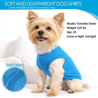 2 Pack Dog Shirts for Small Dogs Girl Boy Camouflage Puppy Clothes Pet T Shirts Dog Clothes for Small Dogs Cats Apparel (Blue Camouflage + Solid Color, XXS)