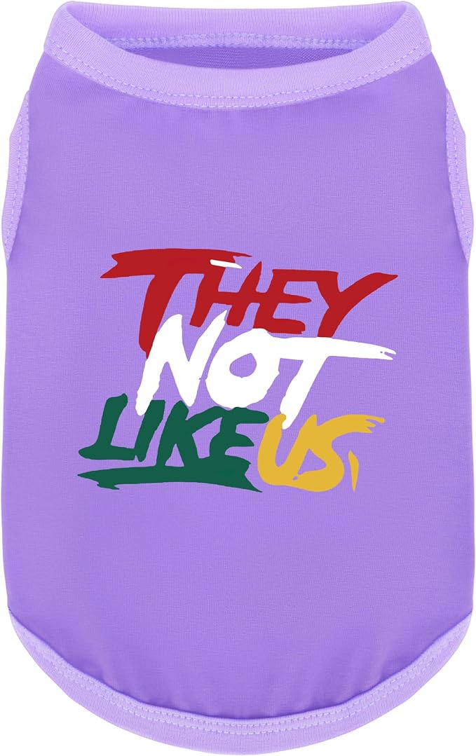 Comfortable Polyester-Cotton Dog Shirt –with 'They NOT Like US', Perfect for Small & Medium Dogs, Soft & Stylish Pet Apparel for Everyday Wear.Purple S