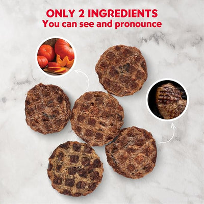 Barkin Burger Beef & Pumpkin Dog Treats Value Size – Limited Ingredient Recipe, Digestive Support, Protein Rich, Sensitive Stomach Friendly, Picky Eater Approved