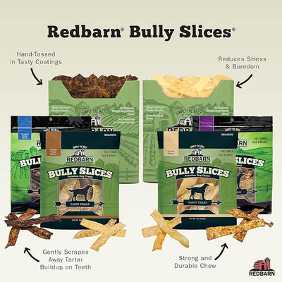 Redbarn Bully Slices for Dogs, Highly Palatable, Long-Lasting Natural Dental Treats with Functional Ingredients, 9 oz. (Pack of 3) - Peanut Butter