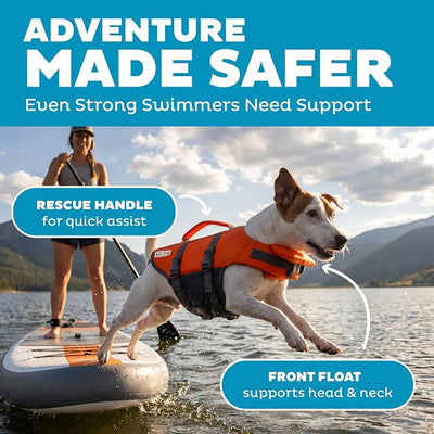 Outward Hound Granby Splash Orange Dog Life Jacket, Small