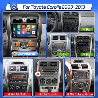 Leadfan Car Radio Upgrade for Toyota Corolla 2009 2010 2011 2012 2013 | Wireless CarPlay & Android Auto Fast Boot Linux 9 inch Touch Screen Corolla Stereo Dash Kit Bluetooth FM SWC+Backup Camera