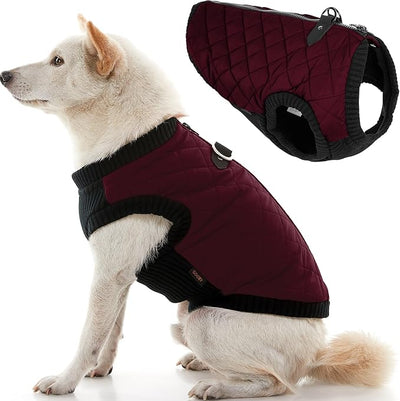 Gooby Fashion Vest Dog Jacket - Purple, X-Large - Warm Zip Up Dog Bomber Vest with Dual D Ring Leash Water Resistant for Small to Medium Dogs
