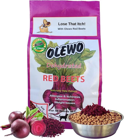 Olewo Original Red Beets for Dogs – Internal Support Dog Food Topper for Skin Sensitivity and Overall Balance, Prebiotic Fiber and Whole Food Nutrients, 2.2 lbs