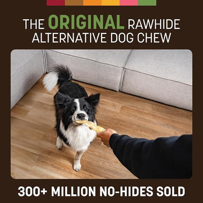 Earth Animal No Hide Strips - Natural Rawhide Free Dog Chew Strips, Pork - 4 Count