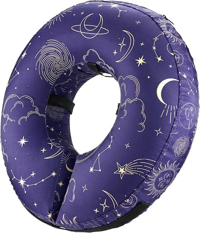 BENCMATE Inflatable Dog Cone Collar Alternative, Soft Dog Cone for Small Medium Large Dogs and Cats, Neck Recovery ECollar Donut Collar After Surgery (XLarge, Constellation)