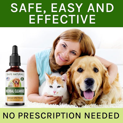 Herbal Cleanse for Cats and Dogs - Healthy Gut - Homeopathics Parasites and Toxins for Dogs and Cats - Intestinal Defense with Wormwood, Black Walnut - All Breeds and Size - Puppy and Kitten - 2.0FlOz