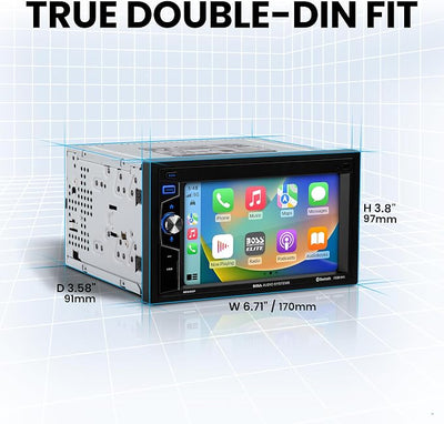 BOSS Audio Systems Elite Series BE62CP Car Stereo - Apple CarPlay, Double Din, 6.2 Inch Touchscreen, Bluetooth, No CD DVD Player, AM/FM Radio Receiver