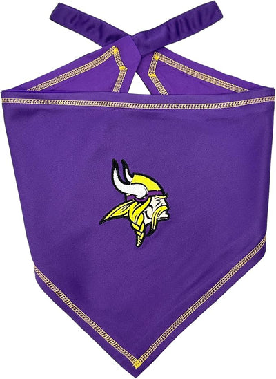 Pets First NFL Minnesota Vikings TIE Bandana, Size Large/X-Large. Dog Bandana Scarf Bib for Pet Cat Dog. The Ultimate Game-Day, Party Bandana