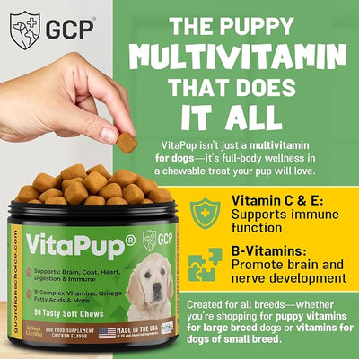 Guardian’s Choice Puppy Vitamins & Supplements, Multivitamin Chews, 90 Ct | Give Your Puppy the Best Start. Daily support for healthy growth, development, and overall wellness.*