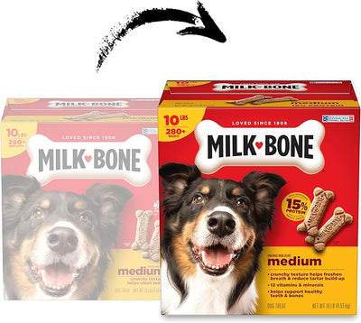 Milk-Bone Crunchy Medium Dog Treats, 10 Lb. Box, Original Beef Flavor