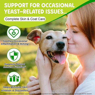 Yeast Infection Treatment for Dogs (2 fl oz), Natural Yeast Treatment for Dogs, Supports Healthy Itch Relief, Dog Allergy Relief, Alleviates Itching, Improves Coat & Skin, Dog Herbal Supplement