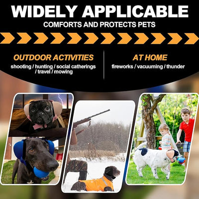 PROHEAR Dog Ear Muffs Hearing Protection for Dogs, NRR 28dB Noise Cancelling Headphones, Easy to Adjust Dog Hearing Protection Earmuffs for Thunder, Hunting, Tourism, Cars, Racing, Small, Black