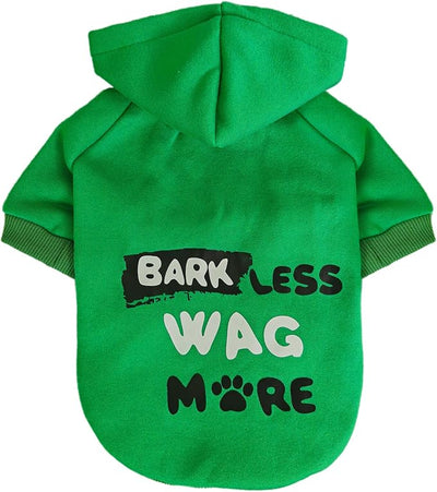Jecikelon Print Dog Hoodies for Small Dogs, Soft Fleece Puppy Clothes for Pet Cat, Warm Winter Outfits Cold Weather Coats, Cute Sweatshirt Puppies Costume (Green, XX-Small)
