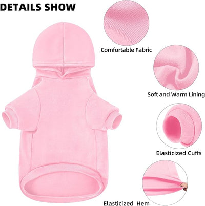 Dog Sweater Dog Hoodie Cold Weather Dog Coat Hooded Sweatshirt for Puppies,Cats, Small Medium Large Dogs (Pink(I Love My Dad), Small)