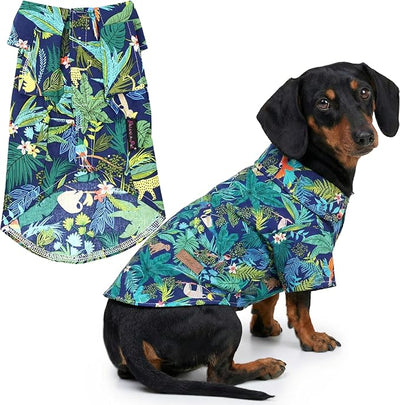 Parisian Pet Amazonia Dog Shirt - Cotton Clothes for Large Dogs - Stylish Tropical Dog Outfit - Lightweight and Soft Puppy Clothes - Trendy Tshirts for Dogs - Comfortable Summer Pet Apparel