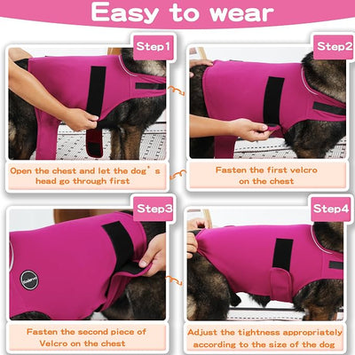 Dog Anxiety Jacket, Skin-Friendly Dog Calming Shirt - Dog Coat for Thunder, Fireworks, Vet Visits and Separation - Keep Pet Calm Without Medicine & Training, Dark Green, Medium
