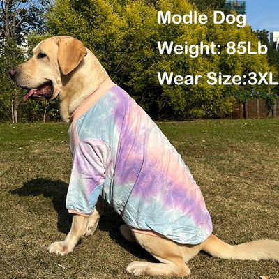 Dog Cotton Colorful Tie Dye T-Shirts Soft and Stretchy Breathable Pet Shirt Pajamas Pets Clothes for Large Dogs Tiedye 3XL