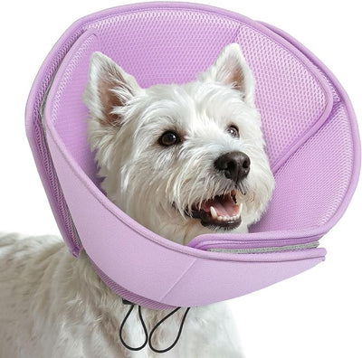 AOFITEE Soft Dog Cone Collar, Adjustable Cone for Dogs to Stop Licking, Dog Cones for Small Medium Large Dogs, Breathable Elizabethan Collar Wound Healing After Surgery(Purple,S)