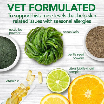 Vet's Best Seasonal Allergy Soft Chew Dog Supplements, Soothes Dogs Skin Irritation Due to Seasonal Allergies, 30 Day Supply