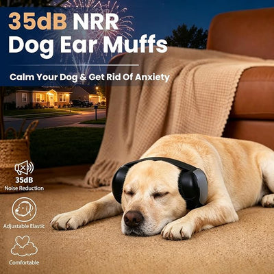Upgraded Dog Ear Muffs Noise Protection, 35dB NRR Dog Headphones with Adjustable Straps