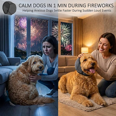 MCTOURY Dog Ear Covers for Anxiety-Relief: Fast Calms Dogs in 1 Minute | Noise Protection Ear Muffs for Fireworks/Thunderstorms - Designed for Medium Breeds Beagle/French Bulldog/Border Collie